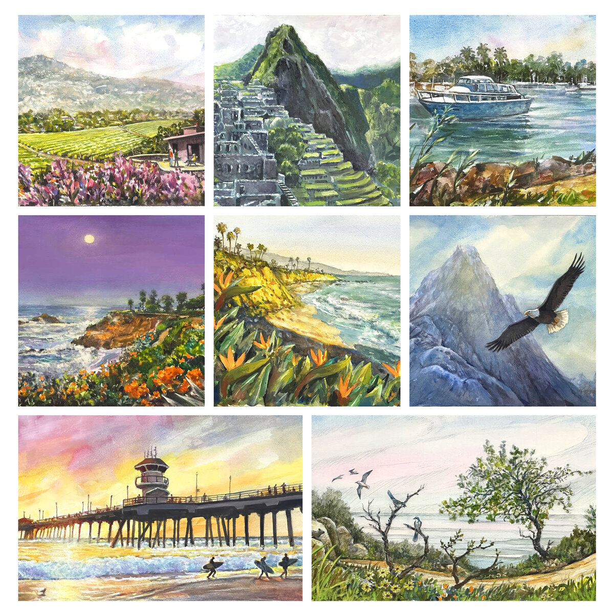 Landscapes with Depth course preview — watercolor landscapes by Ken Goldman