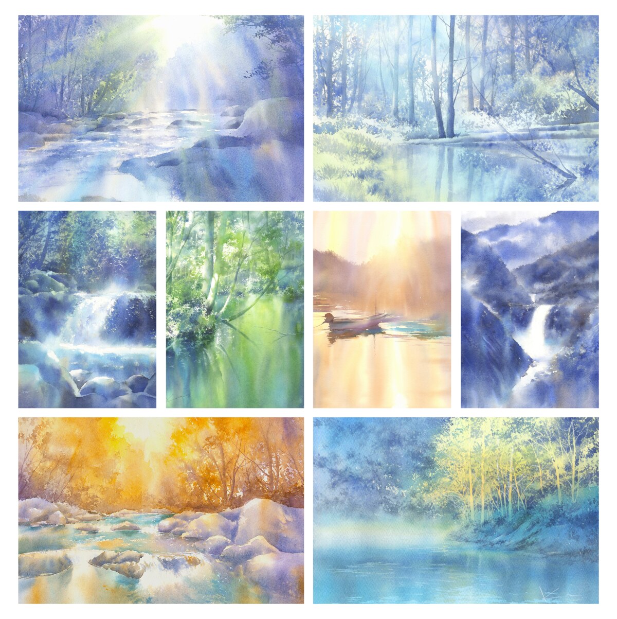Radiant Landscapes course preview — watercolor landscapes by Kanta Harusaki