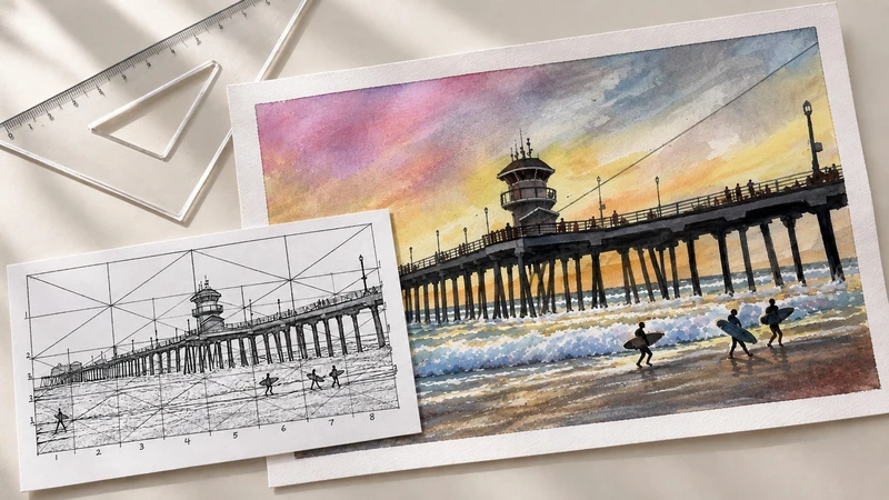 Enlarging the Sketch: Transferring It to Watercolor Paper
